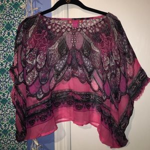 Patterned sheer flowy shirt